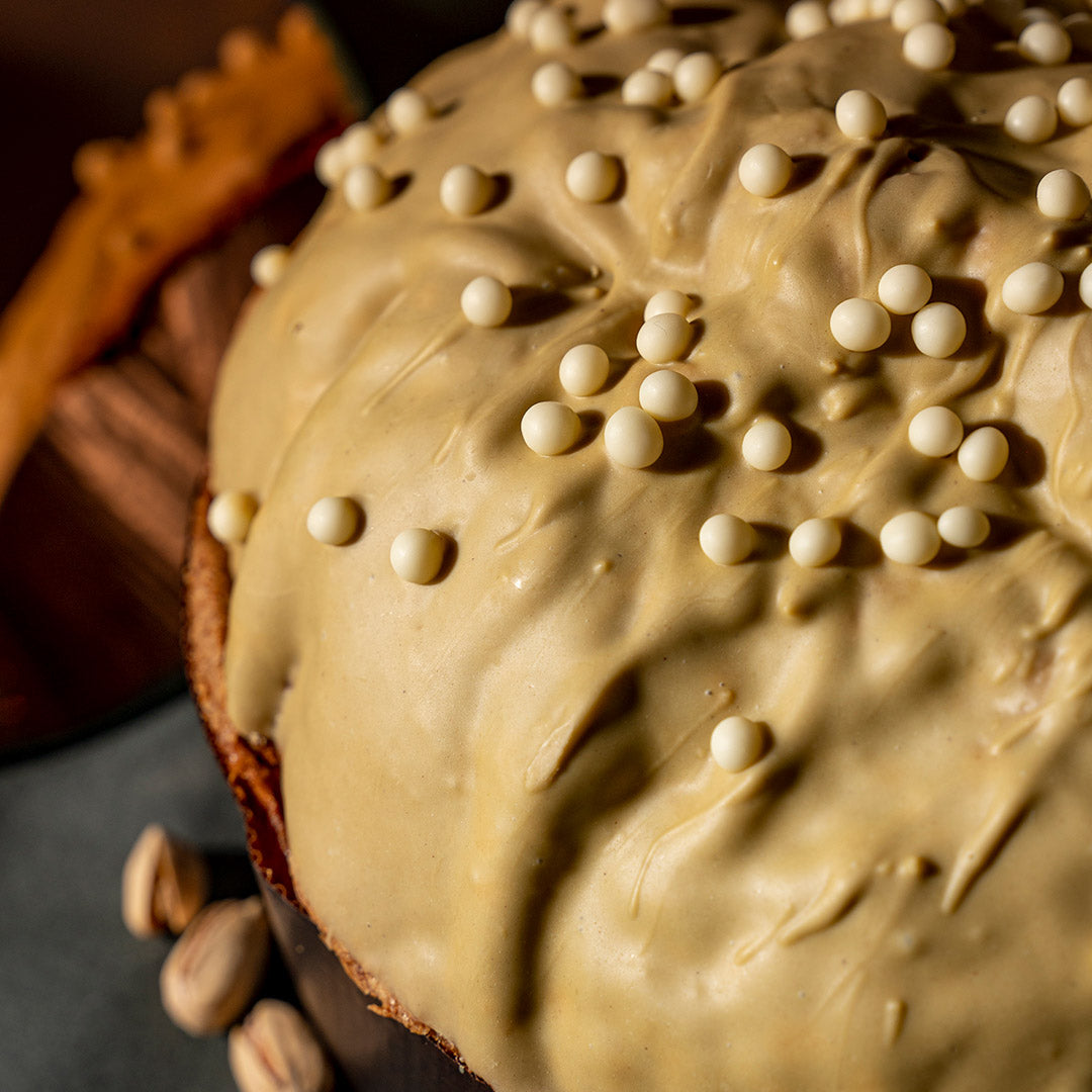 PANETTONE PISTACCHIO CON CREMA SPALMABILE IN SAC À POCHE